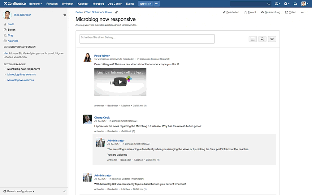 Microblogging for Confluence