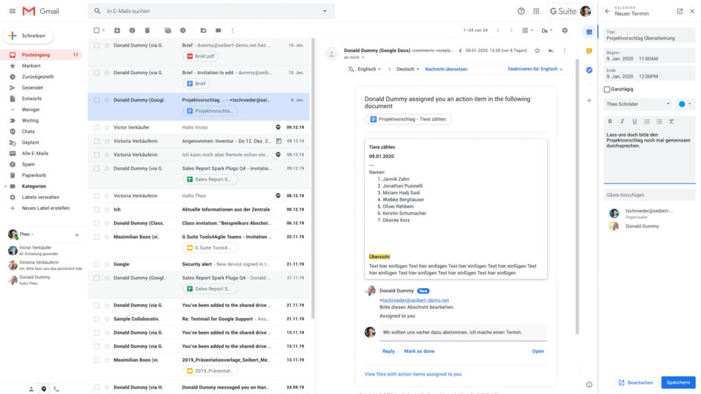 Das Zusammenspiel von Gmail und Kalender