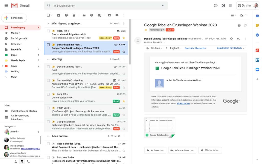 E-Mail-Bearbeitung in Gmail