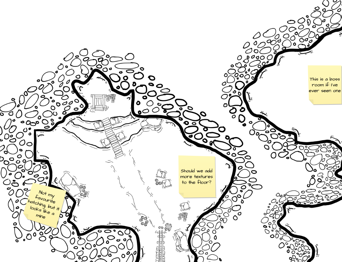 Das draw.io-Abenteuer Teil 6 – Teilausschnitt aus einer gezeichneten Dungeon-Karte, die mit dem Whiteboard-Editor von draw.io erstellt wurde